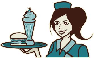 Cartoon Image of Waitress